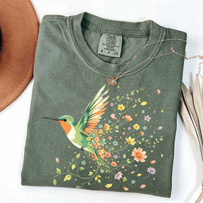 Hummingbird Wildflower Botanical Nature T-Shirt