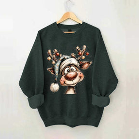 Retro Reindeer Merry Christmas Sweatshirt