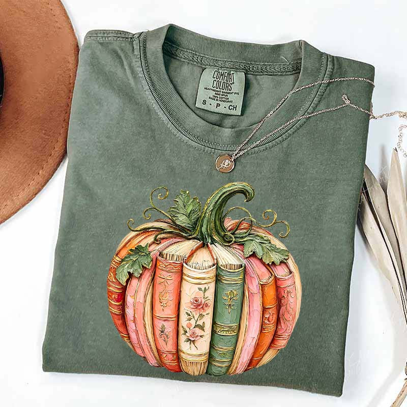 Comfort Colors Pumpkin Book Lover T-Shirt