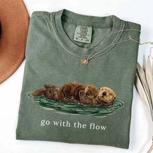 Go With The Flow Cute Otter T-Shirt