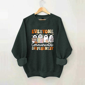 Halloween Everyone Communicates Differently Sweatshirt