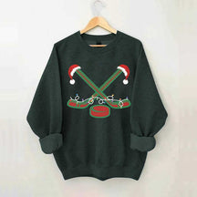Christmas Ice Hockey Xmas Sport Sweatshirt