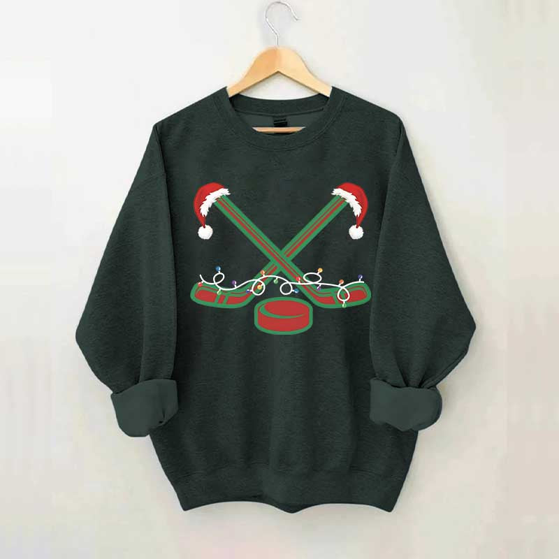 Christmas Ice Hockey Xmas Sport Sweatshirt