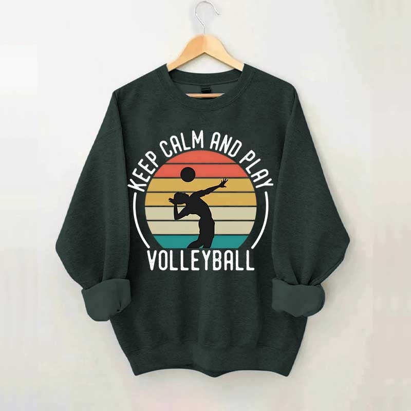 Keep Calm And Play Volleyball Vintage Sweatshirt