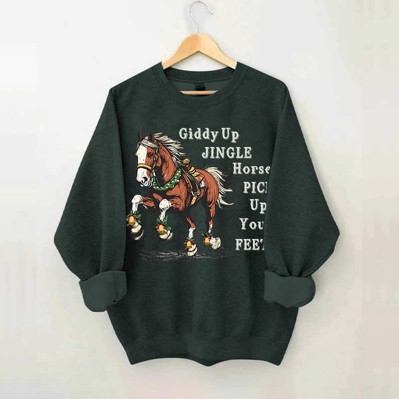 Country Christmas Horse Womens Sweatshirt