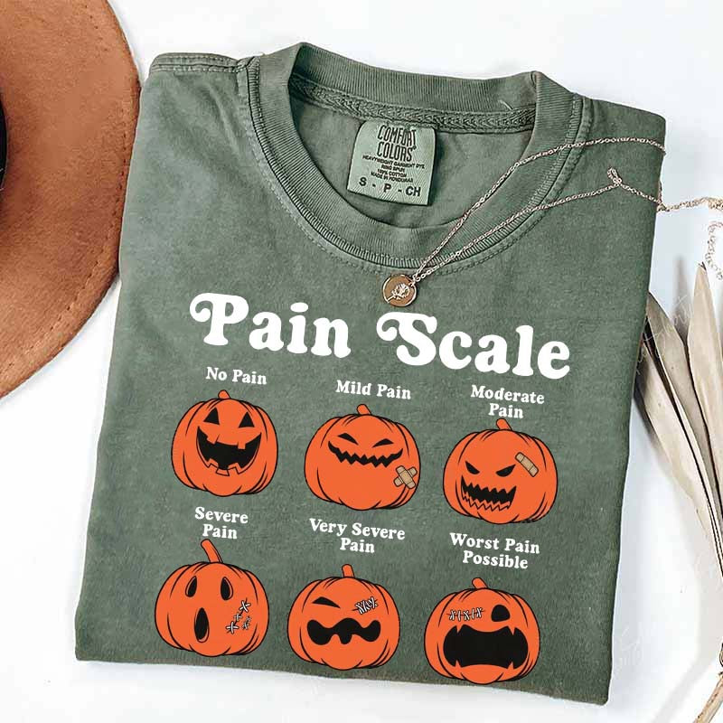 Pain Scale Fall Pumpkin Nurse T-Shirt