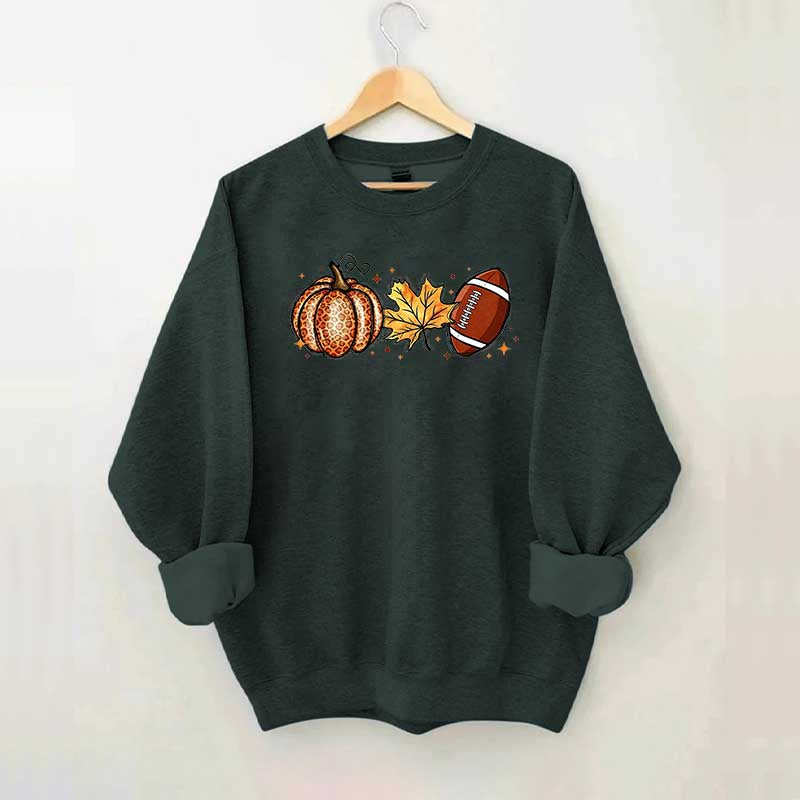 Fall Football Pumpkin Graphic Sweatshirt