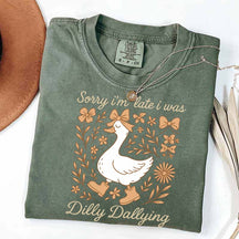 Sorry I'm Late I Was Dilly Dallying Goose Fall T-Shirt