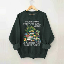 Books Plants Women Sweatshirt