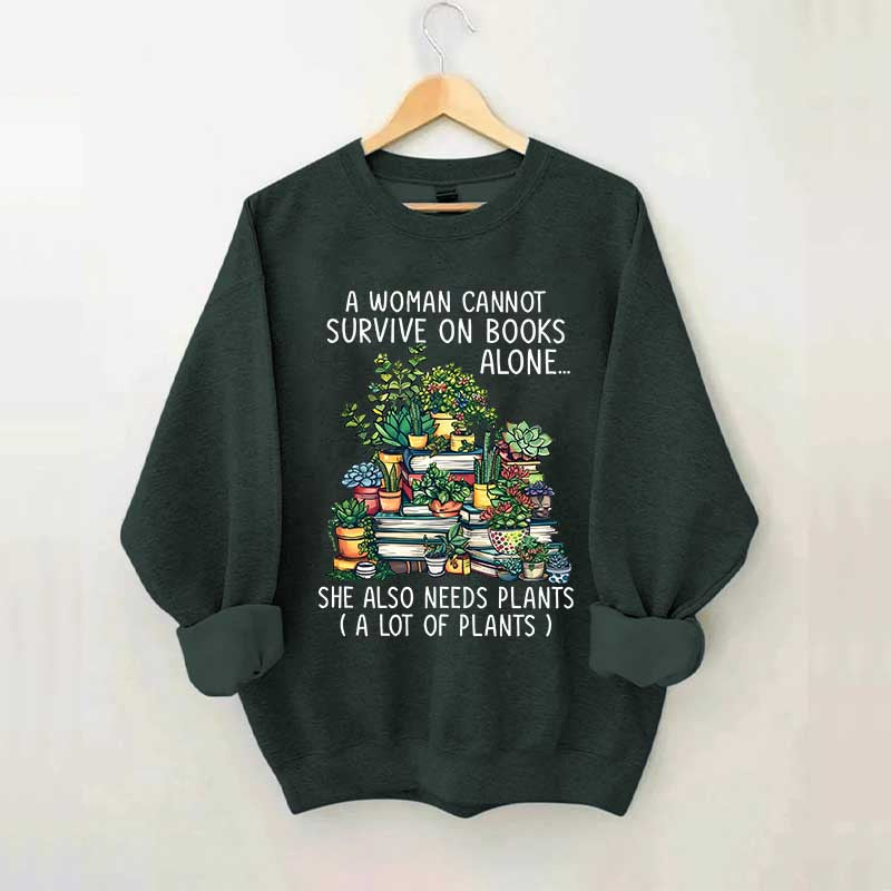 Books Plants Women Sweatshirt
