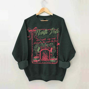 North Pole Readers Club Coquette Christmas Book Sweatshirt