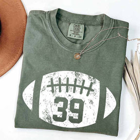 Custom Comfort Colors Football Kids Jersey Number T-Shirt
