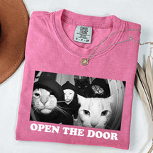 Funny Cat Gang Open The Door T-Shirt