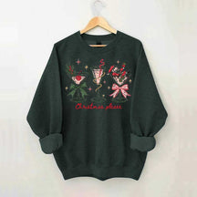 Christmas Please Martini Coquette Holiday Sweatshirt