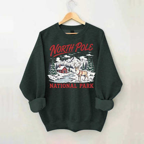 North Pole National Park Retro Christmas Sweatshirt