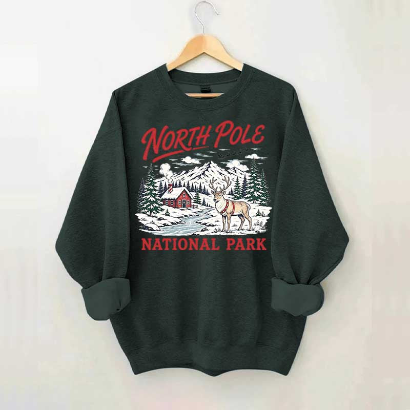 North Pole National Park Retro Christmas Sweatshirt