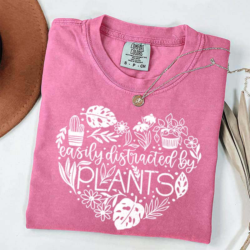 Cute Heart Easily Distracted By Plants T-Shirt