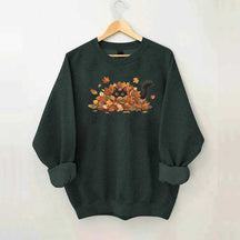 Cute Black Cat Autumn Leaves Sweatshirt