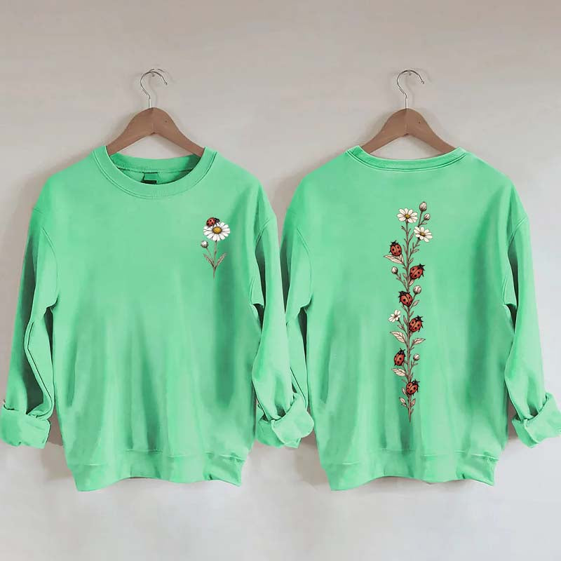 Vintage Ladybug Floral Sweatshirt