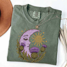 Scottish Thistle Moon Floral T-Shirt