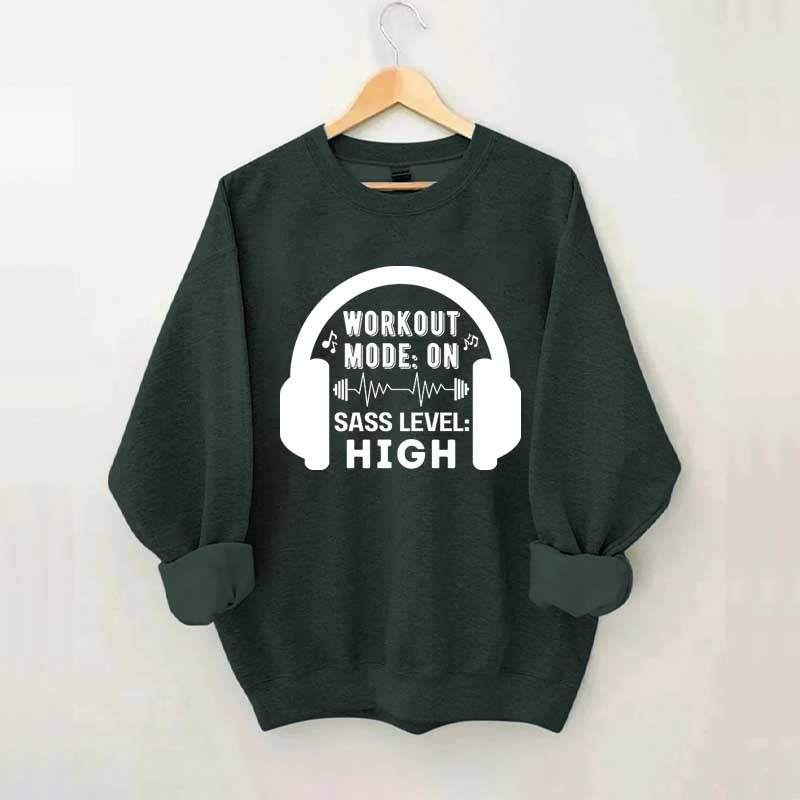 Workout  Mode On Sass Level High Sweatshirt