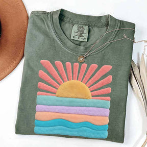 Trendy Aesthetic Sun Printed T-Shirt