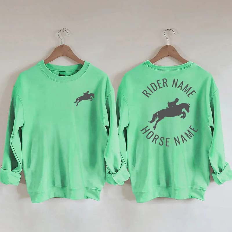 Personalized Equestrian Name Horse Horseback Riding Sweatshirt