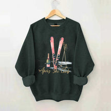 Apres Ski Champagner Skifahrer Sweatshirt