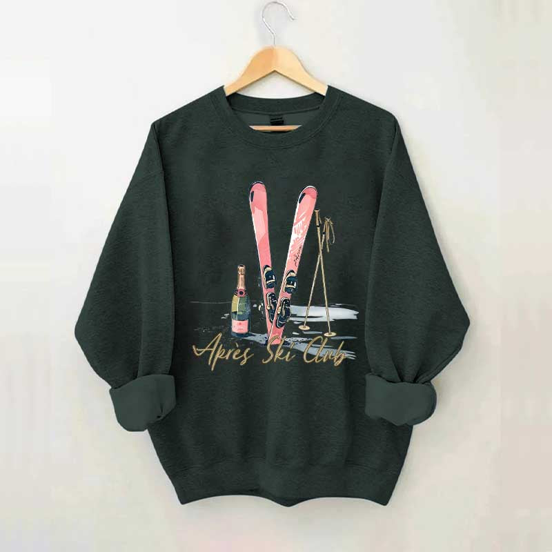 Apres Ski Champagner Skifahrer Sweatshirt