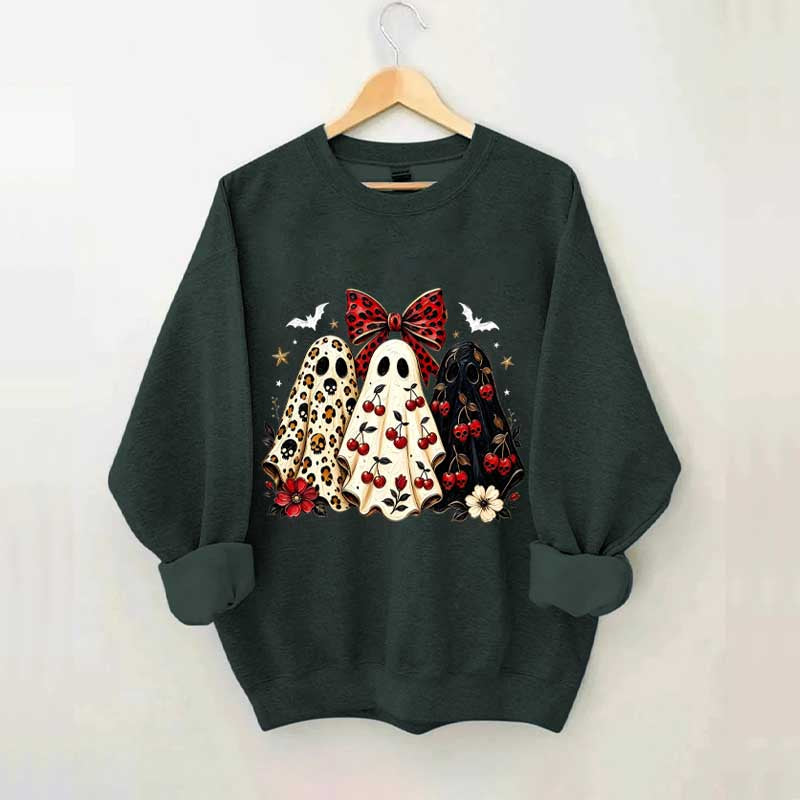 Cherry Ghost Coquette Halloween Sweatshirt