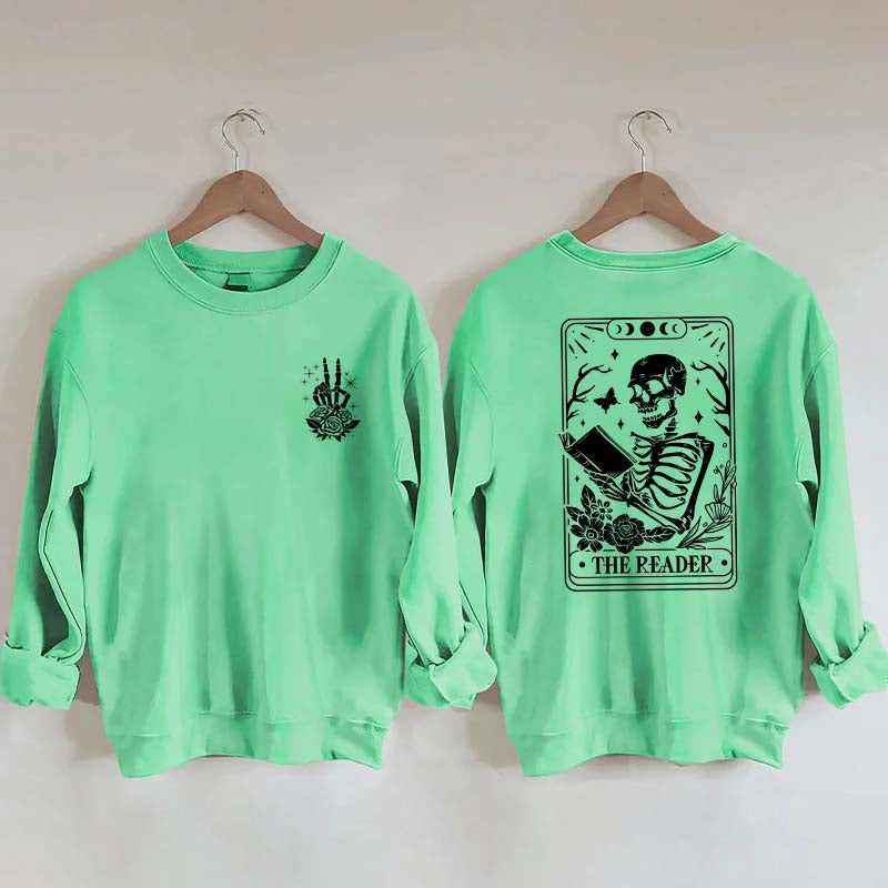 The Reader Tarot Card Front And Back Printing Sweatshirt