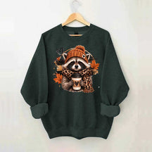 Autumn Coffee Lover Raccoon Sweatshirt
