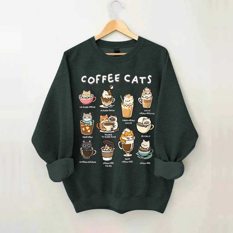 Coffee Cats Caffeine Club Sweatshirt