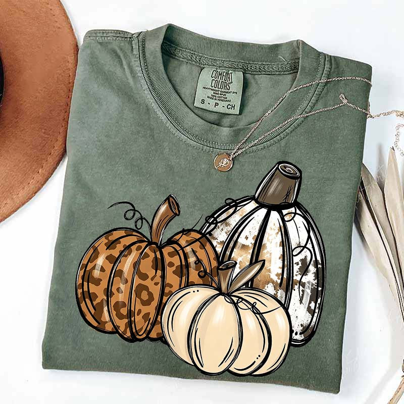 Leopard Pumpkin Thanksgiving Gift T-Shirt