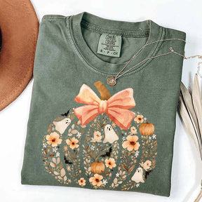Vintage Floral Pumpkin Cute Halloween T-Shirt