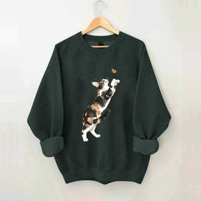 Cute Cat and Butterfly Sweatshirt