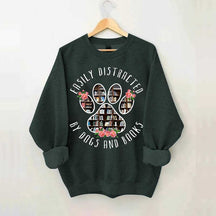 Easily Distracted Dogs And Books Librarian Sweatshirt