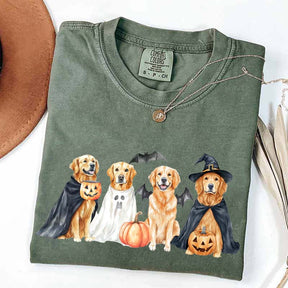 Halloween Golden Retriever Bat T-Shirt