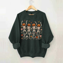 Wildflower Skeleton Preppy Halloween Sweatshirt