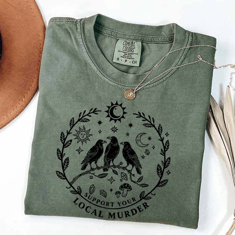 Support Your Local Murder Sun And Moon T-Shirt
