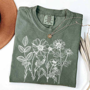 Boho Gardener Floral Botanical T-Shirt