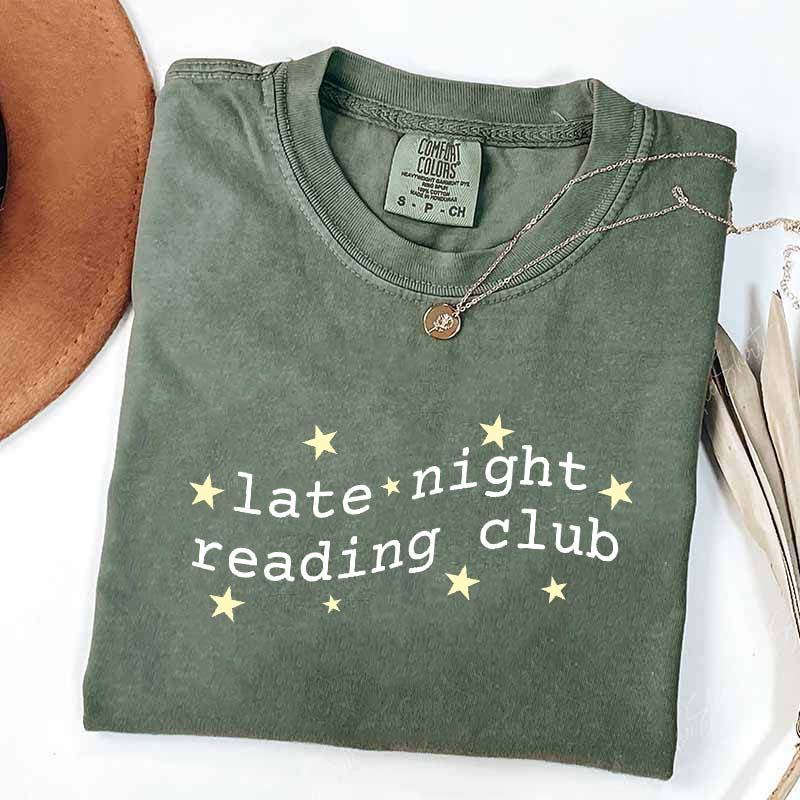 Cute Late Night Reading Club T-Shirt