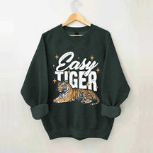 Trendy Retro Tiger Graphic Sweatshirt