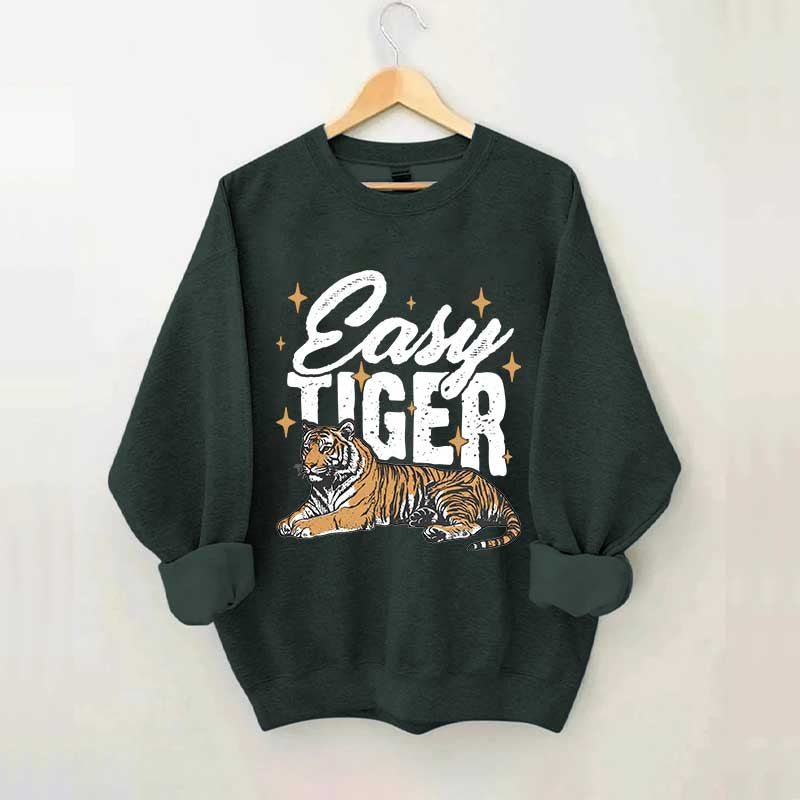 Trendy Retro Tiger Graphic Sweatshirt