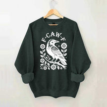 F-Caw-F Wildflowers Black Bird Sweatshirt