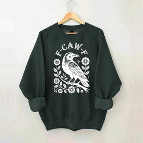 F-Caw-F Wildflowers Black Bird Sweatshirt