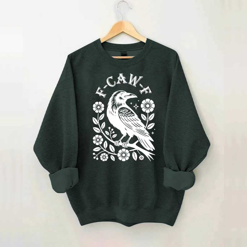 F-Caw-F Wildflowers Black Bird Sweatshirt