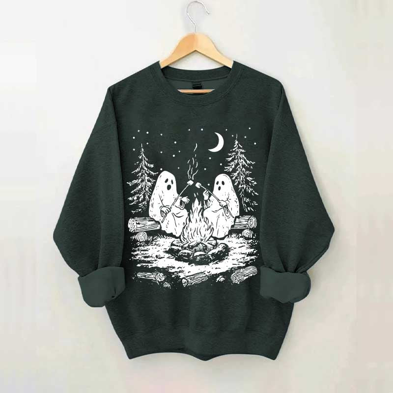 Retro Halloween Ghost Camping Sweatshirt