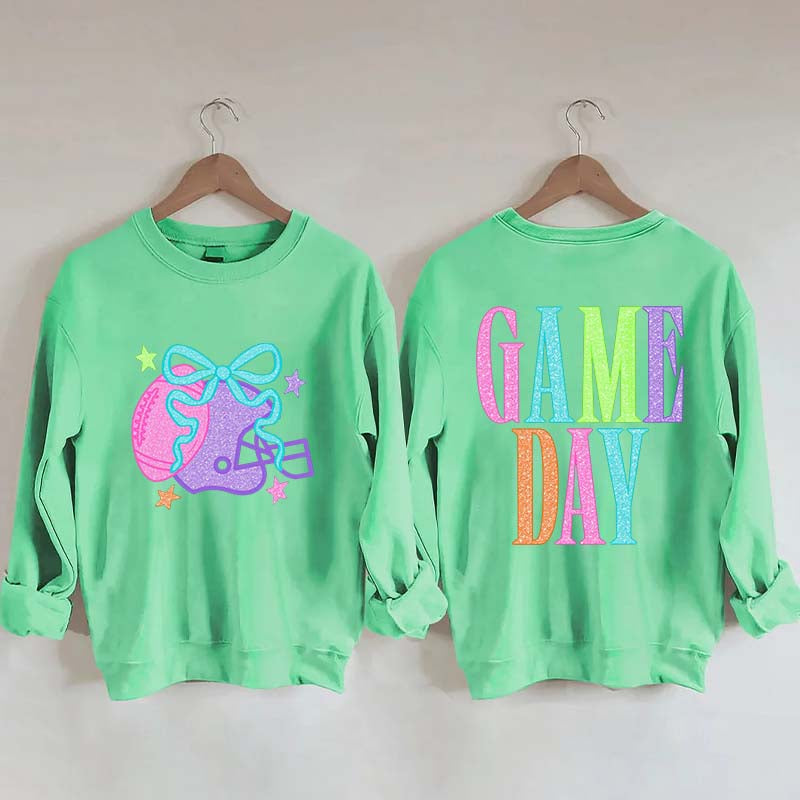 School Spirit Football Printed Sweatshirt