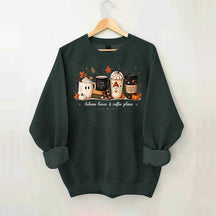 Autumn Leaves and Coffee Please Fall Sweatshirt